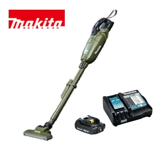 当店だけ！バッテリー充電器も1年保証! マキタ コードレス掃除機 18V 紙パック式 オリーブ バッテリー 充電器 当店オリジナルセット CL285FDRFO (軽量・静音ver)