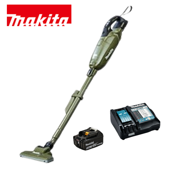 当店だけ！バッテリー充電器も1年保証! マキタ オリーブ CL285FDRFO コードレス掃除機 18V 紙パック式　バッテリー 充電器 充電式 スイッチ makita