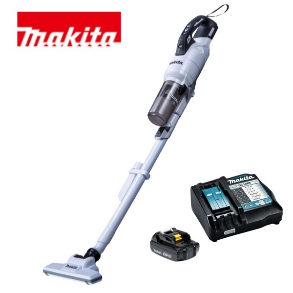 当店だけ！バッテリー充電器も1年保証! マキタ コードレス掃除機 18V サイクロン一体式 白 軽量バッテリーBL1815N 急速充電器DC18RF 当店オリジナルセット CL286FDRFW (軽量・静音ver)