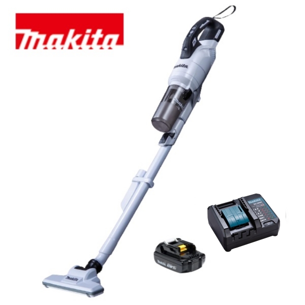 当店だけ！バッテリー充電器も1年保証! マキタ コードレス掃除機 18V サイクロン一体式 ホワイト CL286FDZW + 軽量バッテリー BL1815N + 最新コンパクト充電器DC18WC 充電式 クリーナー スイッチ 当店オリジナルセット CL286FDRFW (軽量・コンパクト・静音ver)