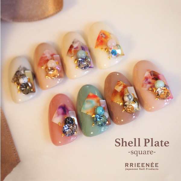 ネイルパーツ シェル Bonnail ボンネイル Rrieenee Shell Plate Square シェル プレート スクエア クリームの通販はau Pay マーケット ネイルワールド