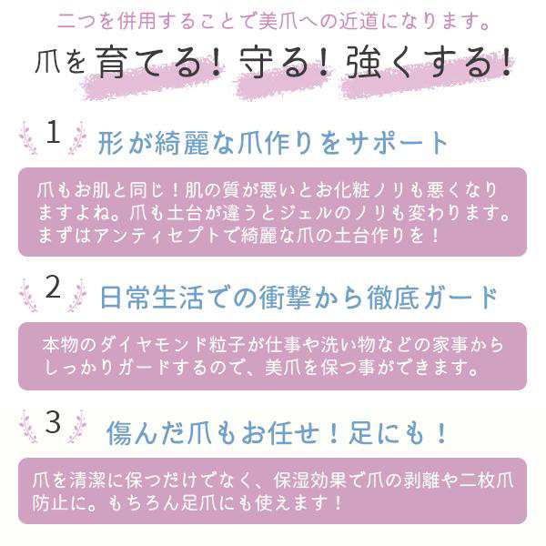 メール便OK】 ネイル強化 乾燥対策 ネイルケア LCN最強ケアセット ダイヤモンドパワー＆アンティセプト 2個セット トップ ベース  爪美の通販はau PAY マーケット ネイルワールド au PAY マーケット－通販サイト