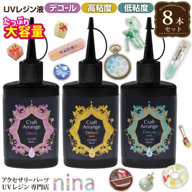 UVレジン液 大容量 レジン液 65g スリムボトル 8本セット | アクセサリー作りに必須なレジン液！ / レジン液 レジン アクセサリー ケミテック クラフトアレンジ レジン液 スリムボトル 大容量 LEDライト UVレジン ハンドメイド UVライト 太陽光 レジン お得の通販は 6,494円