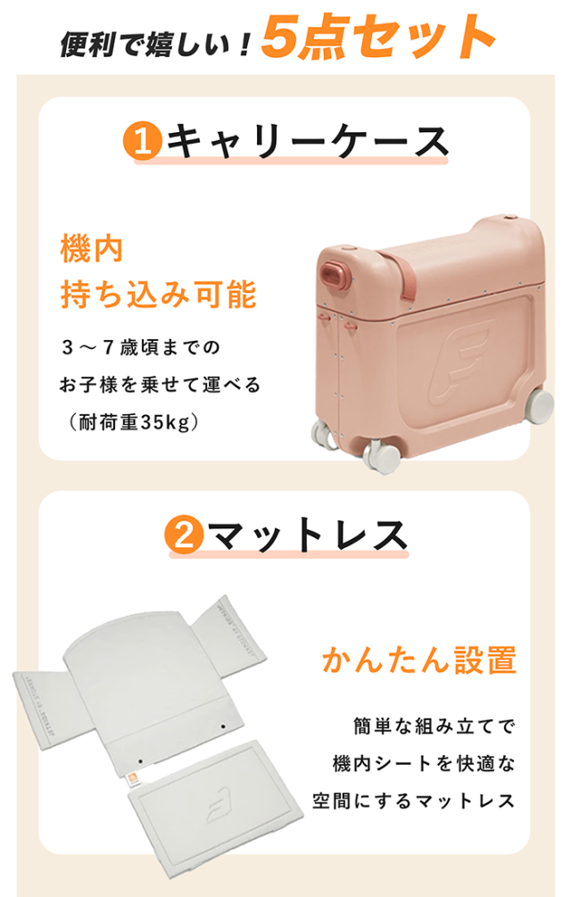 【日本正規販売店】ストッケ ジェットキッズ ベッドボックス トラベルバンドル キャリーケース 子供用 キャリーバッグ スーツケース リュック バックパック STOKKE JETKIDS 出産祝い 乗れる_3
