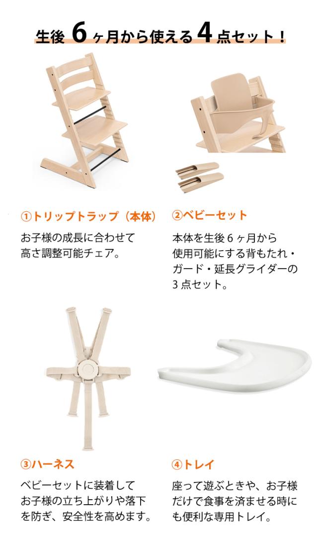 Stokke ベビーセット＋トレイ＋ハーネス ホワイト Stokke ベビーセット＋トレイ＋ハーネス ホワイト