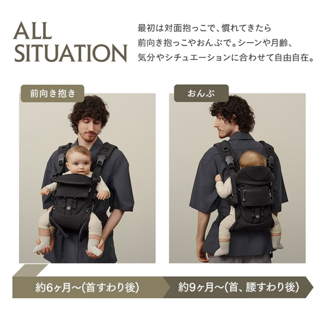 エアバギー 抱っこ紐 コンフォ ベビーキャリア A.B.C. コンプリートセット 3年保証 AIRBUGGY 新生児 抱っこひも おんぶ 前向き 対面 メッシュ 正規品 ABC COMFO_4