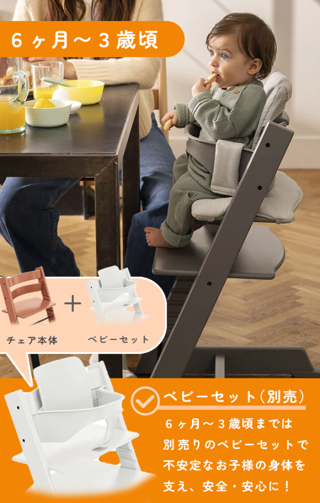 ストッケ トリップトラップ チェア + ベビーセット ビーチ材 2点セット