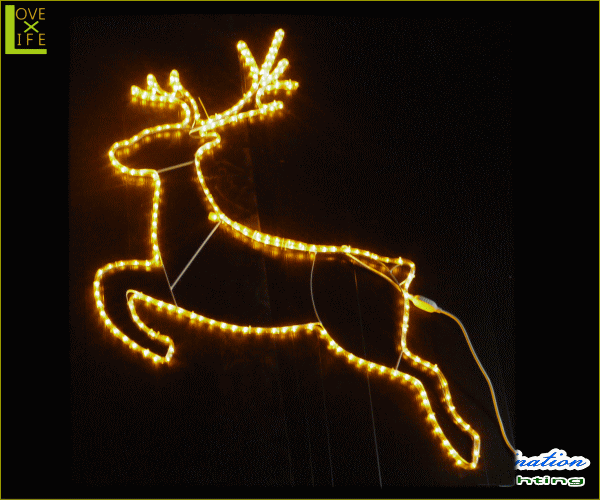 【あす楽対応！】【イルミネーション】ホッピングトナカイ【ゴールド】【トナカイ】【鹿】【アニマル】【動物】【平面】【壁掛け】【輝き】【電飾】【LED】【モチーフ】【クリスマス】【クリスタル】【かわいい】