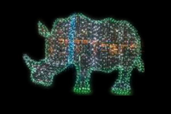 IDC-RLS088  【イルミネーション】サイイルミネーション【グリーン】【サイ】【アニマル】【動物】【平面】【壁掛け】【輝き】【電飾】【LED】【モチーフ】【クリスマス】【かわいい】