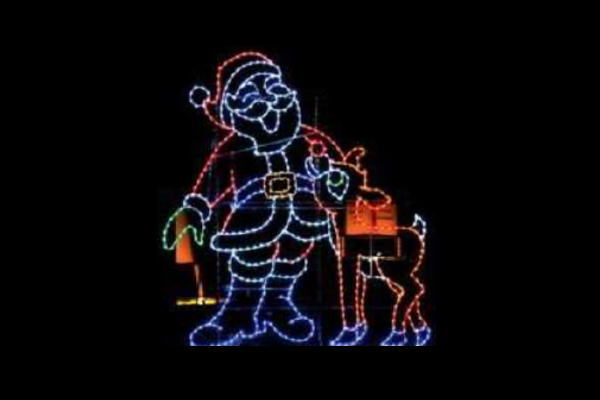 IDC-RLS265  【イルミネーション】クリスマスイルミネーション【レッド】【ホワイト】【サンタクロース】【トナカイ】【クリスマス】【平面】【壁掛け】【輝き】【電飾】【LED】【モチーフ】【かわいい】