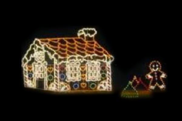IDC-RLS289  【イルミネーション】クリスマスイルミネーション【オレンジ】【イエロー】【サンタクロース】【お菓子の家】【クリスマス】【平面】【壁掛け】【輝き】【電飾】【LED】【モチーフ】【かわいい】
