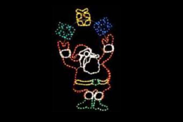 IDC-RLS295 【イルミネーション】クリスマスイルミネーション【レッド】【グリーン】【サンタクロース】【プレゼント】【クリスマス】【平面】【壁掛け】【輝き】【電飾】【LED】【モチーフ】【かわいい】
