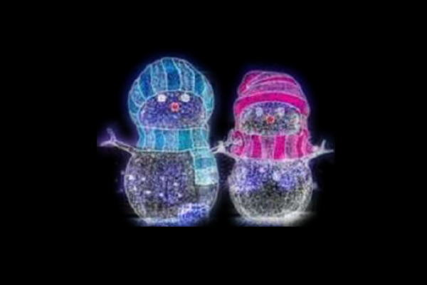 IDC-RLS361  【イルミネーション】雪だるまイルミネーション【ホワイト】【ブルー】【ピンク】【雪】【雪だるま】【冬】【クリスマス】【平面】【壁掛け】【輝き】【電飾】【LED】【モチーフ】【かわいい】