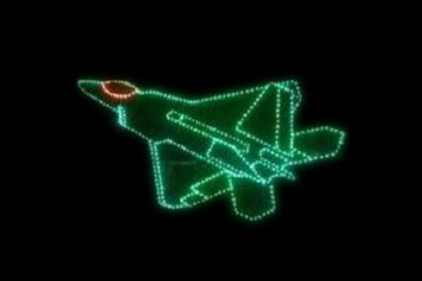 IDC-RLS407  【イルミネーション】ジェット機イルミネーション【グリーン】【ジェット機】【飛行機】【クリスマス】【平面】【壁掛け】【輝き】【電飾】【LED】【モチーフ】【かわいい】【かっこいい】