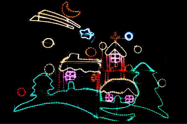 LED  クリスマスハウス　クリスマス　イルミネーション【屋内外ご利用可能】【ウィンター】【ガーデン】【庭】【デコレーション】【送料無料】【お正月】【イルミネーション】【電飾】【モチーフ】【大人気】【エコ】【教会】【クリスマス】【Xmas】
