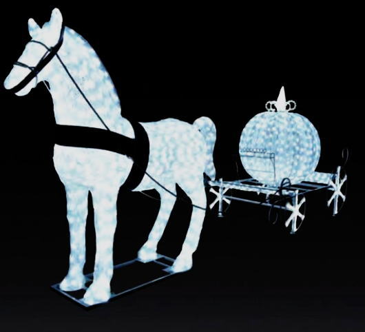 アミACR-BAA-W 【大型商品】【イルミネーション】白馬の馬車【ホワイト】【白】【LEDクリスタルグロー】【ライト】【光】【電飾】【装飾】【飾り】【モチーフ】【オブジェ】【パーティー】【イベント】【クリスマス】【雑貨】【グッズ】【かわいい】