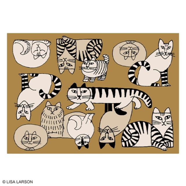 マル6865011100　【LISA LARSON】【リサ・ラーソン】ラグマット【スケッチキャット】【デザイン】【デザイナー】【カーペット】【マット