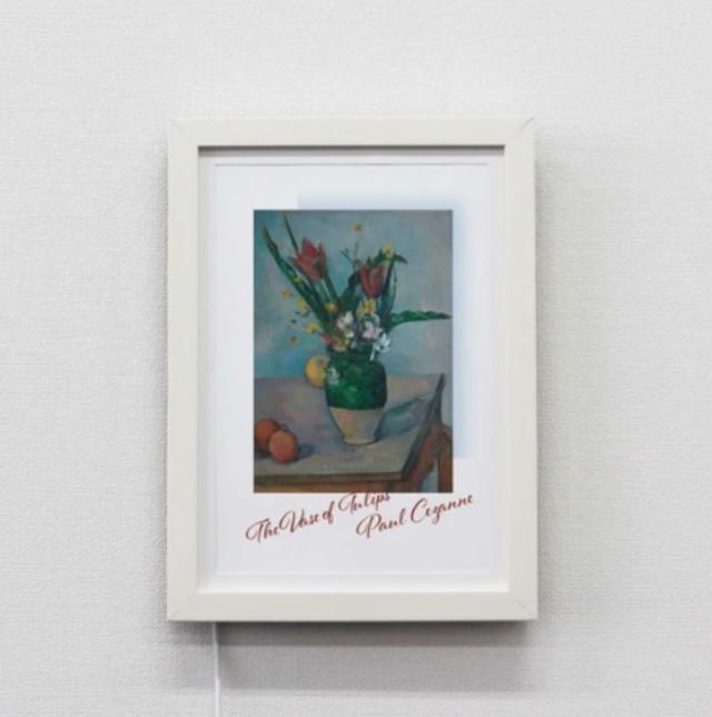 オオIMW1-WH4 【オリジナル】LEDアートボード【ホワイト】【白】【チューリップとりんご】【セザンヌ】【A4サイズ】【ボード】【フレーム】【写真】【イラスト】【インテリア】【雑貨】【グッズ】【かわいい】