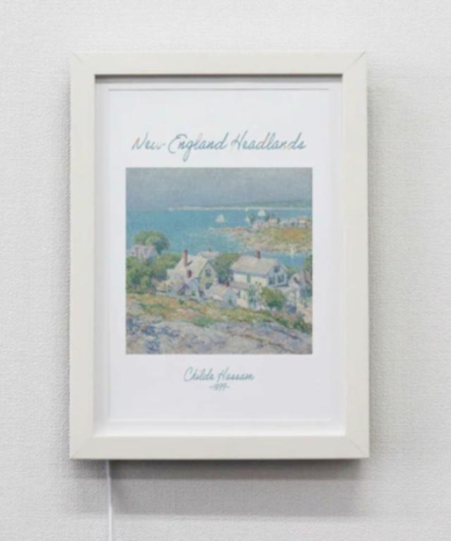 オオIMW2-WH4 【オリジナル】【ILLU.ME】LEDアートボード【ホワイト】【白】【ニューイングランド岬】【ハッサム】【A4サイズ】【ボード】【フレーム】【写真】【イラスト】【インテリア】【雑貨】【グッズ】【かわいい】