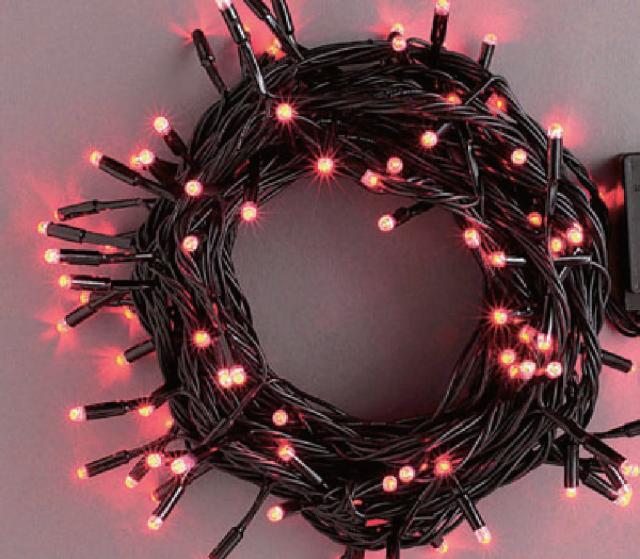 コロLRK100R　【イルミネーション】LRKストレートライト100球【レッド】【赤】【ブラックコード】【きれい】【美しい】【光】【冬】【クリスマス】【ツリー】【パーティー】【イベント】【飾り】【エコ】【電飾】【LED】【野外】【屋外】【雑貨】【グッズ】