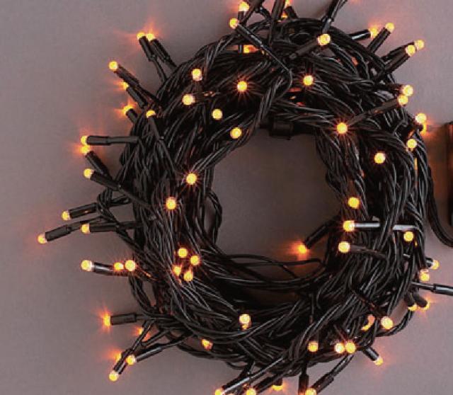 コロLRK100Y　【イルミネーション】LRKストレートライト100球【イエロー】【黄色】【ブラックコード】【きれい】【美しい】【光】【冬】【クリスマス】【ツリー】【パーティー】【イベント】【飾り】【エコ】【電飾】【LED】【野外】【屋外】【雑貨】【グッ