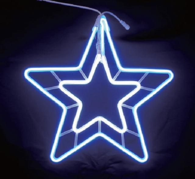 コロ2F120-WB　【イルミネーション】ネオンスター【白】【青】【星】【2Dモチーフ】【きれい】【美しい】【光】【冬】【クリスマス】【パーティー】【イベント】【LED】【飾り】【エコ】【電飾】【野外】【屋外】【雑貨】【グッズ】【かわいい】の通販は