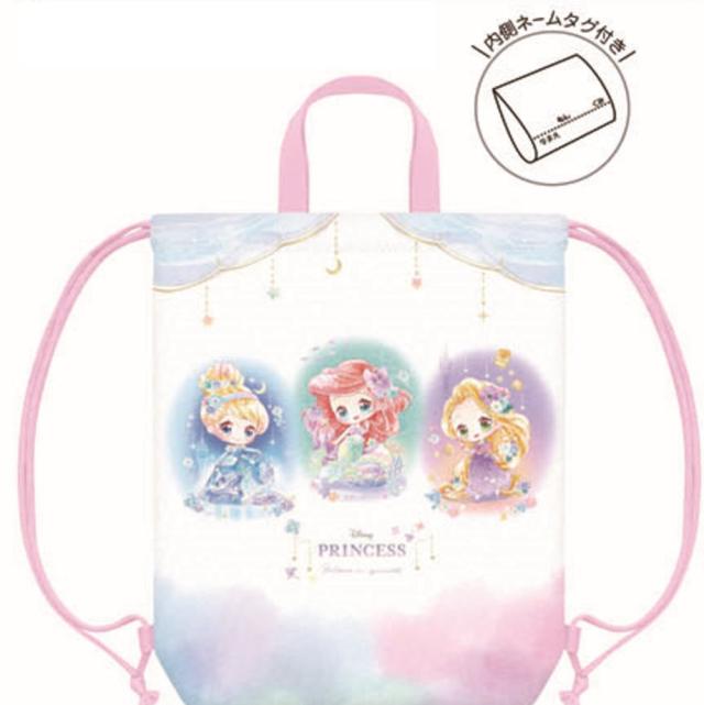 クラ124951　【送料無料】【ディズニープリンセス】体操服バッグ【プリンセス】【姫】【アニメ】【映画】【カバン】【かばん】【鞄】【ナップサック】【リュック】【体操服入れ】【収納】【学校】【保育園】【幼稚園】【子供】【キッズ】【雑貨】【グッズ】【かわいい