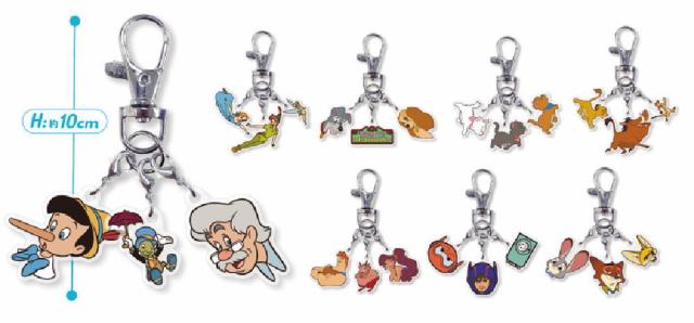 エス17116　【セット商品】【ディズニーキャラクター】【ヴィランシリーズ】3チャームアクリルキーチェーン【セット】【BOX8個セット】【アニメーション】【映画】【キーホルダー】【キーリング】【チャーム】【鍵】【くじ】【ランダム】【雑貨】【グッズ】【かわいい】