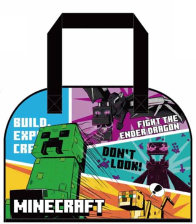 ケイCBB5-MCT-CO　【送料無料】【Minecraft】【マインクラフト】ファスナー付きビニールバッグ【コミック】【クリーパー】【マイクラ】【ゲーム】【かばん】【カバン】【鞄】【収納】【海】【プール】【スイミング】【アウトドア】【子供】【キッズ】【