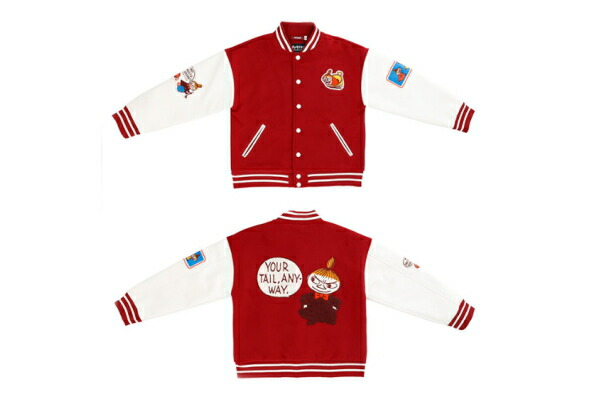 マル1425035300 【ムーミン】【MOOMIN】スタジャン【3L】【リトルミイ】【ワッペン】【アニメ】【アウター】【ジャンパー】【服】【レディース】【女性】【メンズ】【男性】【ファッション】【雑貨】【グッズ】【かわいい】