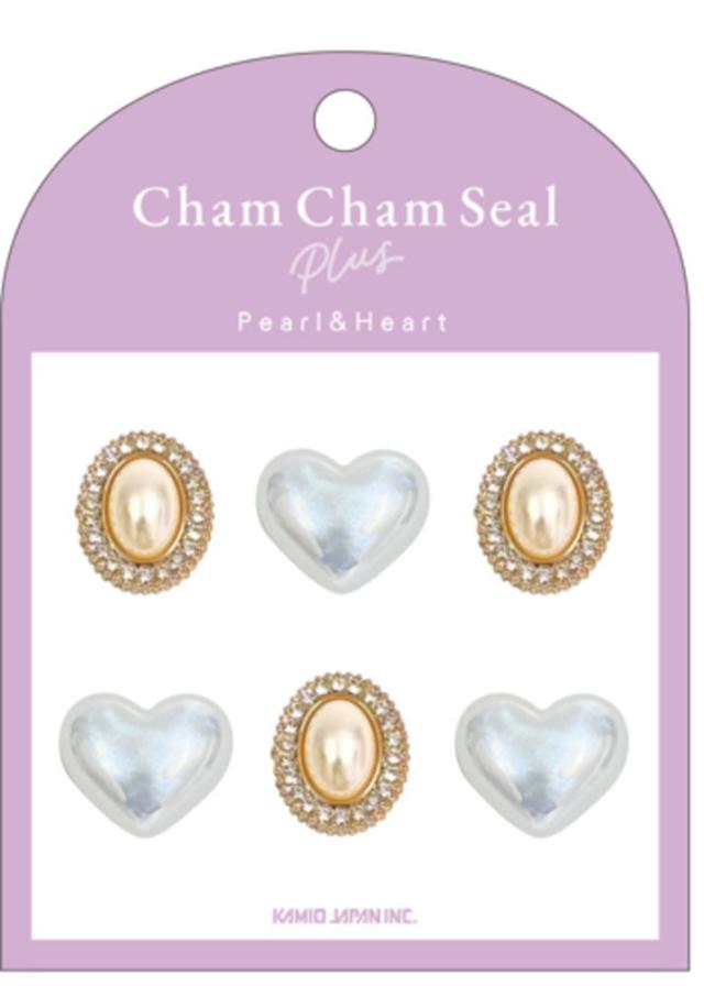 カミ230358 【送料無料】　【10枚セット】　【セット】　【セット商品】　オリジナル　CHAM CHAM SEAL PLUSパール×ハート　ステッカー　シール　プチ　ミニ　デコ　ワンポイント　文房具　雑貨　グッズ　かわいい