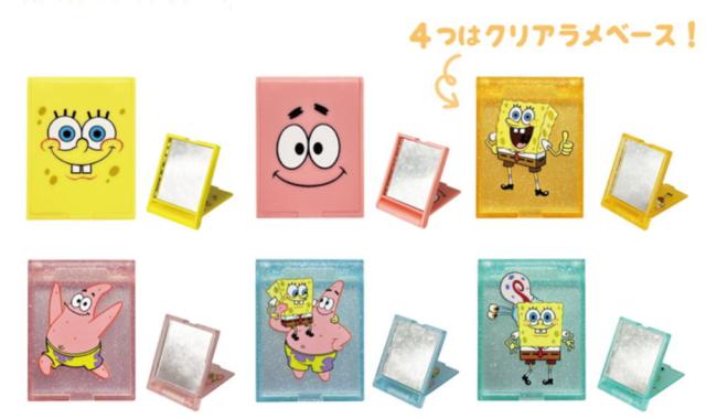 エス18196 【送料無料】　【12個セット】　【セット】　【セット商品】　スポンジ・ボブ　シークレットミニミラーボブ　アメキャラ　アニメ　鏡　折りたたみ　コンパクト　メイク　化粧　コスメ　雑貨　グッズ　かわいい　【TE】