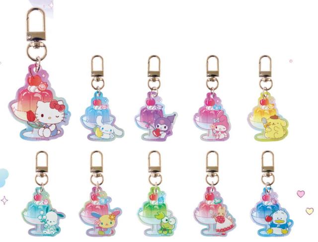 ティセット276325 【送料無料】　【10個セット】　【セット】　【セット商品】　サンリオキャラクターズ　トレーディングぷっくりアクリルチャームジグリーゼリー　キーホルダー　キーリング　チャーム　鍵　雑貨　グッズ　かわいい　【TE】