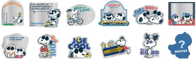12個セット】　【セット】　【セット商品】　スヌーピー　SNOOPY　All day Joe coolシリーズ　シークレットアクリルミラーシールジョー・クール　ピーナッツ　ウッドストック　キャラクター　シール　ステッカー　雑貨　グッズ　かわいい　【TE】