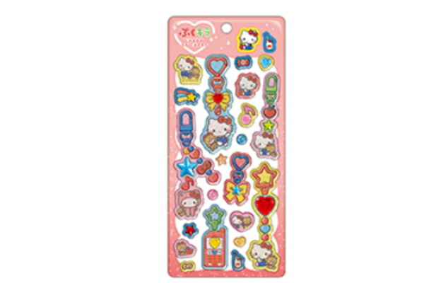 クラ137731 【送料無料】　【10枚セット】　【セット】　【セット商品】　サンリオキャラクターズ　ぷくキラチャームステッカーハローキティ　ステッカー　シール　ミニ　プチ　デコ　ワンポイント　文房具　学校　勉強　雑貨　グッズ　かわいい