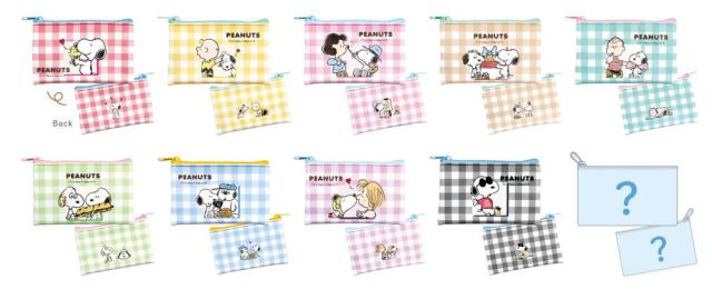 ティセット285075 【送料無料】　【10個セット】　【セット】　【セット商品】　スヌーピー　SNOOPY　シークレットフラットミニポーチピーナッツ　ウッドストック　すぬーぴー　キャラクター　ケース　小物入れ　収納　メイク　化粧　コスメ　コレクション