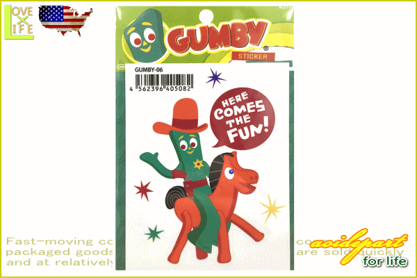 アメリカン雑貨 Gumby ステッカー 06 ガンビー クレイアニメ アメキャラ 小物 雑貨 アメリカ雑貨 アメリカの通販はau Pay マーケット ワールドショップ