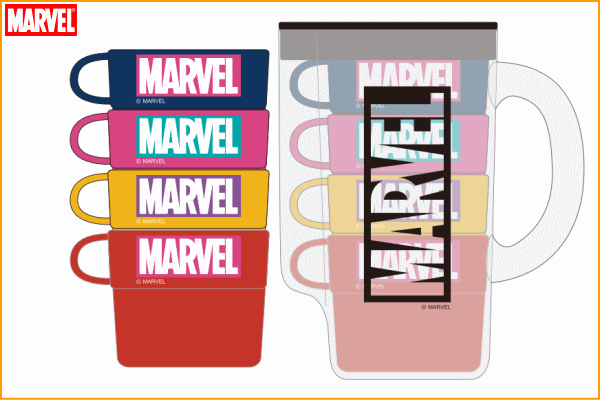 マーベルキャラクター ケース付きスタッキングコップ4pセット Marvel