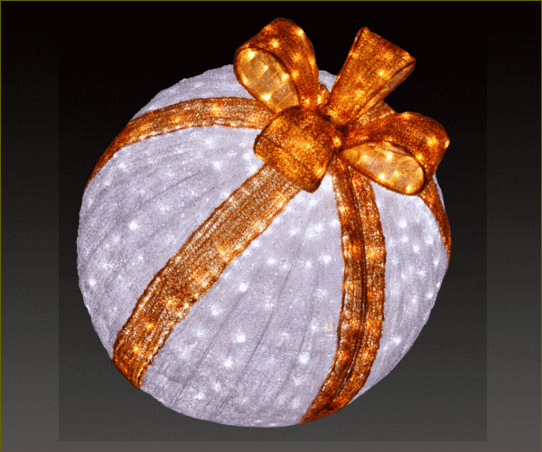 【イルミネーション】デコボール【リボン】【大】【ボール】【LED】【球体】【装飾】【飾り】【アート】【輝き】【電飾】【モチーフ】【クリスマス】