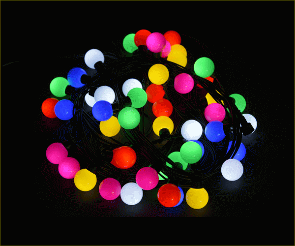 【LED】【ライト】【ストレート】LEDグローブストリングライト【マルチ】【38】【白】【レインボー】【50球】【拡散LED】【ストリング】【ライト】【プロ】【工事】【イルミネーション】【クリスマス】【電飾】の通販は