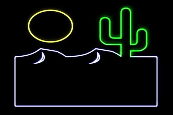 ネオン 砂漠 さばく 沙漠 サボテン イラスト アイコン ネオンライト 電飾 Led ライト サイン Neon の通販はau Pay マーケット ワールドショップ
