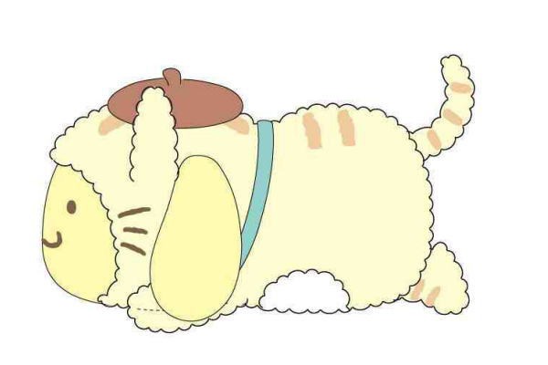 サンリオ　ハッピーキャット　寝そべりぬいぐるみ　Happy Cat
