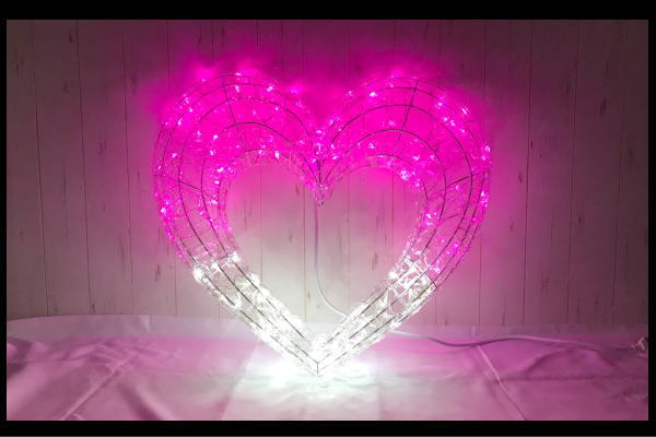 【イルミネーション】クリスタルグローハート【ホワイトピンク】【ハート】【はーと】【ライト】【LED】【2D】【装飾】【飾り】【アート】【輝き】【電飾】【モチーフ】【イルミ】【クリスタル】【クリスマス】