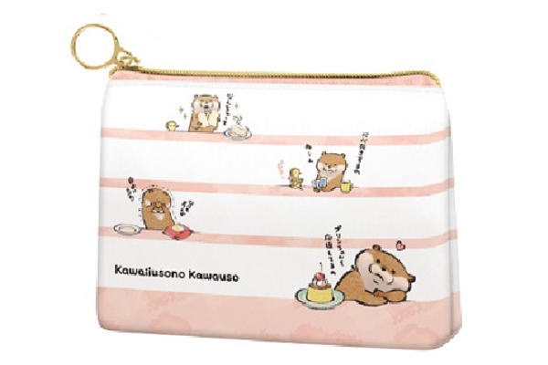 カミ Lineスタンプ 可愛い嘘のカワウソ フラットペンポーチ ボーダー かわうそ 動物 アニマル ライン Lineの通販はau Pay マーケット ワールドショップ