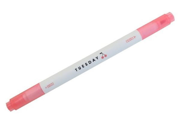 カミ200257 【オリジナル】ソフトカラーツインペン【ソフトレッド  