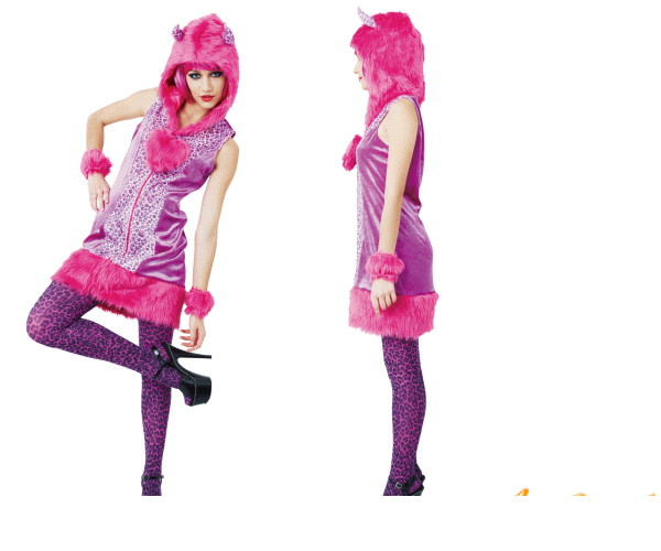 モンスター レオパード デビル悪魔　豹柄　動物　アニマル　もこもこ　毛足の長いふわふわファーのフードがポイントのフューシャピンクが眩しい☆AOIコレクションのコス♪コスプレ　衣装　コスチューム　 　大 　ハロウィン　仮装の通販は 5,785円