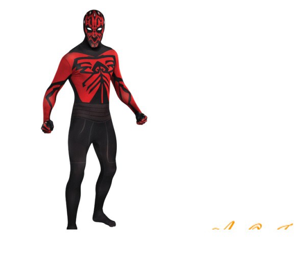 メンズ　88R0977　大人用 ダースモール タイツ(スターウォーズ)Darth Maul　かぶりもの　STARWARS　仮装　パーティ　ピタっと全身スーツでお手軽変身♪☆AOIコレクションのコスプレシリーズ♪コスプレ　衣装　コスチューム