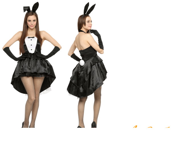 バニーコスチューム ブラック 5点セット 2点セット】No.5 ツイード