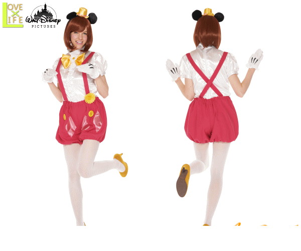 Disney - ディズニーコスチューム大人女性用ミッキーシャツパンツパステルカラー仮装(MCD)(PWD) ディズニーコスチューム大人女性用ミッキーシャツパンツパステル