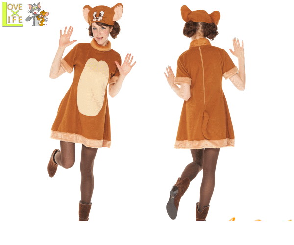 レディース　トムとジェリー　ジェリーJerry Mouse　ネズミ　コスチューム　衣装　イベント　仮装　かわいい　コスプレ　アニメ　ハロウィン　パーティ　イベント　かわいいキャラクターコスが登場 キュートな仕上がりで目立つこと間違いなし 6,377円